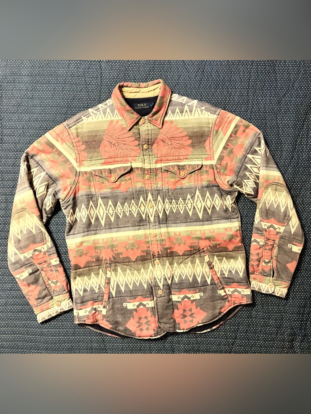 š„š„RAREš„š„POLO RALPH LAUREN LINED QUILTED WESTERN SHIRT/ JACKET- MENāS SIZE LARGE - Picture 3 of 13